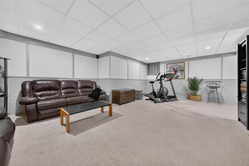 Fully finished basement rec room